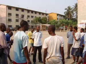 me and some boys on our stone field in 2006