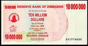 Zimbabwe 10 million dollar